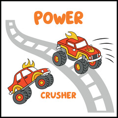 Monster Trucks Racing T-Shirt Vector Design © Design Planer