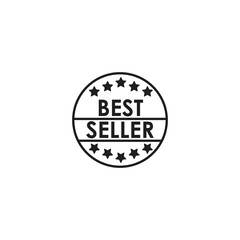 Best seller icon stamp sticker logo design stock illustration