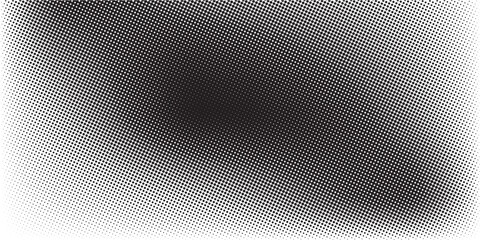 Comic halftone wave background. Dotted curved flow wallpaper. Abstract textured fluid backdrop. Black grit pop art swoosh element for poster, banner, overlay, card, brochure, flyer, leaflet.