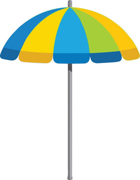 A set of pictures a large beach umbrella from the sun a multicolored umbrella from the rain vector illustration