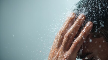 Fototapeta premium Refreshing Shower After Workout for Rejuvenation and Relaxation, Perfect for Fitness Enthusiasts and Self-Care Moments