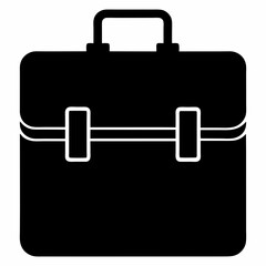 Black Briefcase Silhouette Vector Illustration