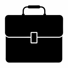 Black Briefcase Silhouette Vector Illustration