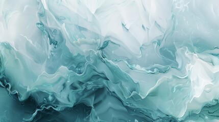 Fototapeta premium Abstract Fluid Waves in Blue and Green Tones.