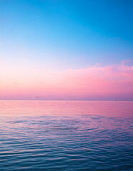 Obraz premium Gentle water ripples on a soft pink-blue pastel sky. Background with ample space for text, wellness, beauty, eco-friendly, and spa-themed banners. 