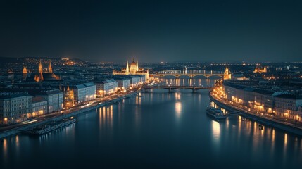 Fototapeta premium view of the city at night