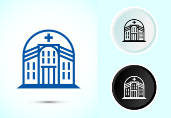 Hospital building icon design illustration, Medical sign symbol