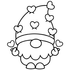 coloring book gnome valentine cartoon 