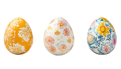 decorated easter eggs isolated