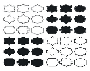 Wedding frames, retro badges, vintage labels. Set of decoration. Isolated vector design.