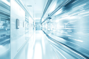 Futuristic research lab with sleek design and advanced technology