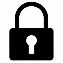 Black Padlock Silhouette Vector Illustration