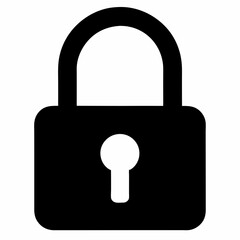 Black Padlock Silhouette Vector Illustration