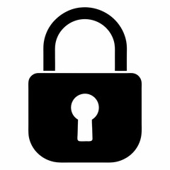 Black Padlock Silhouette Vector Illustration