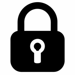 Black Padlock Silhouette Vector Illustration