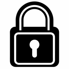 Black Padlock Silhouette Vector Illustration