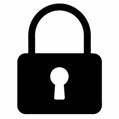 Black Padlock Silhouette Vector Illustration
