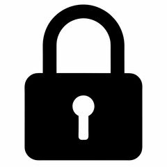 Black Padlock Silhouette Vector Illustration
