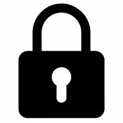Black Padlock Silhouette Vector Illustration