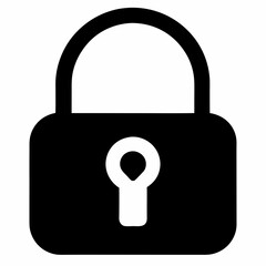 Black Padlock Silhouette Vector Illustration