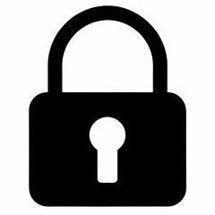 Black Padlock Silhouette Vector Illustration