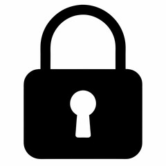 Black Padlock Silhouette Vector Illustration