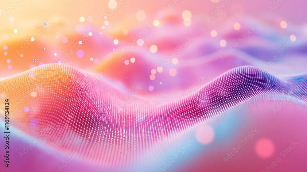 Aufkleber Futuristic abstract mesh featuring a holographic gradient and sleek look. Ideal for innovation-driven content