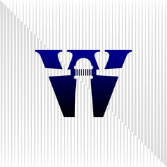 Lighthouse logo. lighthouse combined with initial letter W logo