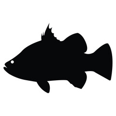 know snapper fish black icon white background line vector