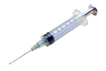 injection with a syringe isolated on a white background, png