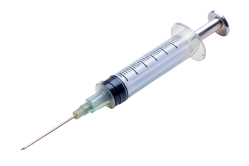 injection with a syringe isolated on a white background, png