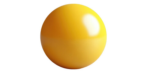 Yellow sphere isolated on transparent background