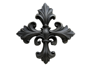 Intricate black metal wall accent