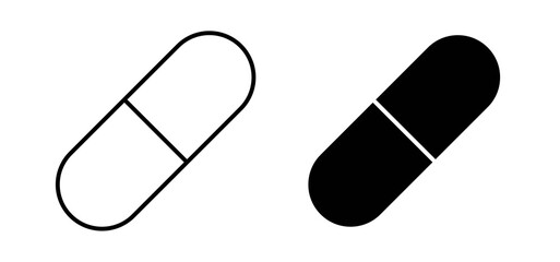 Capsule icons in black and white colors