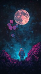 Obraz premium outer-space birthday wall