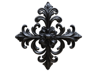 Classic black floral wall accent decor