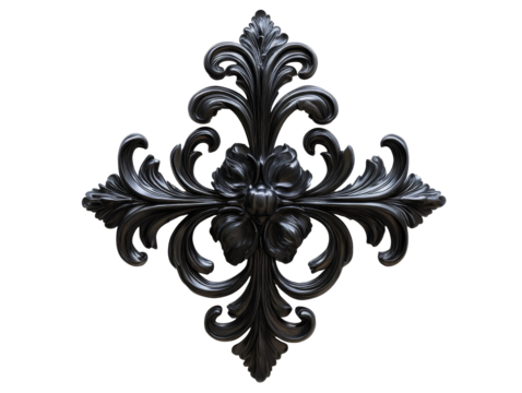 Classic black floral wall accent decor
