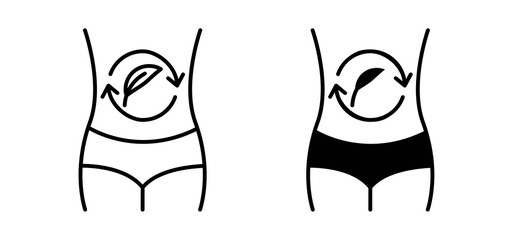 Detox icons in black and white colors