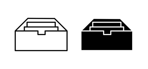 Folder box icons in black and white colors
