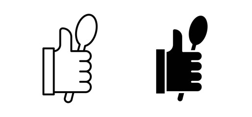 Good food icons in black and white colors