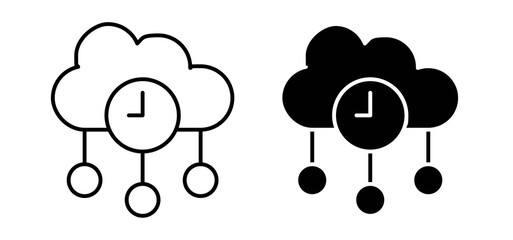 High server uptime icons in black and white colors