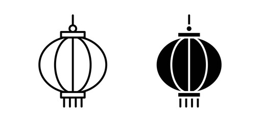 Lantern icons in black and white colors