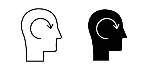 Memory recall icons in black and white colors