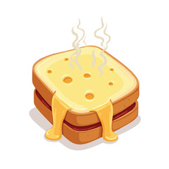 Cheese dices and slices vector illustration