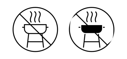 No grill sign vector in black and red colors