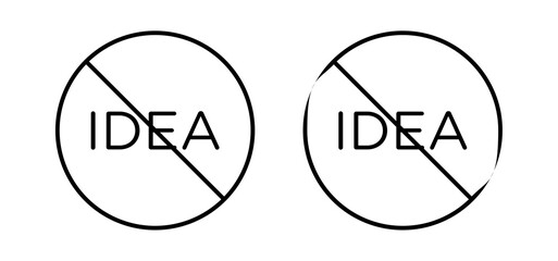 No Idea sign vector in black and red colors