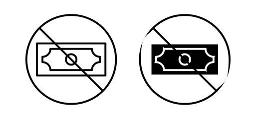 No money sign vector in black and red colors