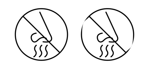 No smell sign vector in black and red colors