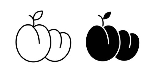 Plum icons in black and white colors