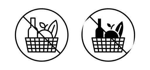 Picnics are prohibited signs set in black and white colors